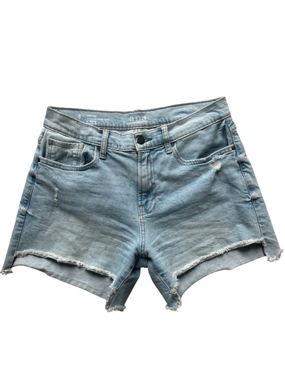 a.n.a Light Blue High-Rise Denim Shorts Boyfriend Short